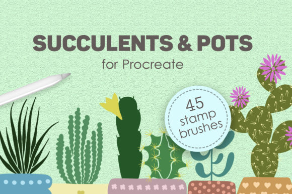 Download Succulents and Pots Stamp Brushes - Stamp brushes Collection