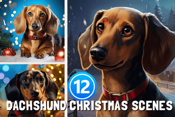 Download Dachshund Christmas Scenes - Dachshund Collection