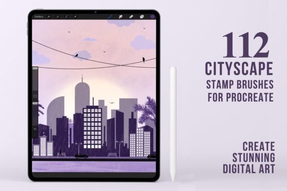 Download 112 Cityscape Procreate Stamp Brushes - Stamp brushes Collection