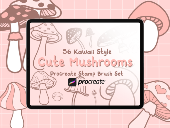 Download Doodle Mushroom Procreate Stamp Brushes - Stamp brushes Collection