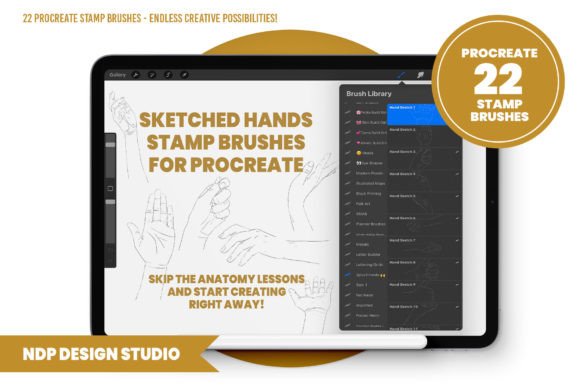 Download Procreate Stamp Brushes - Hand Poses - Stamp brushes Collection
