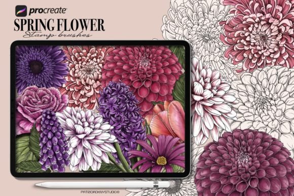 Download Procreate Flower Stamp Brushes - Stamp brushes Collection