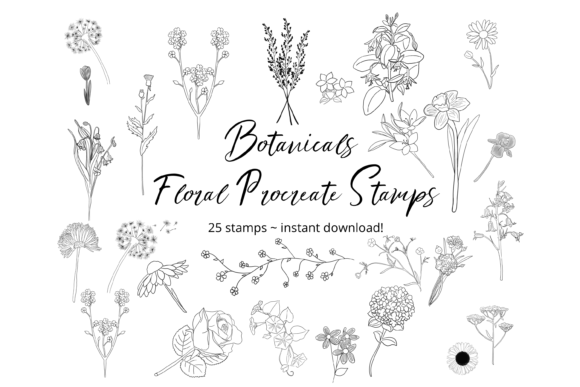 Download Floral Procreate Stamp Brushes Botanical - Stamp brushes Collection