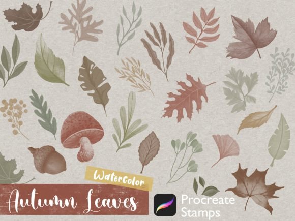 Download Procreate Autumn Leaves Stamp Fall Art - Autumn Collection
