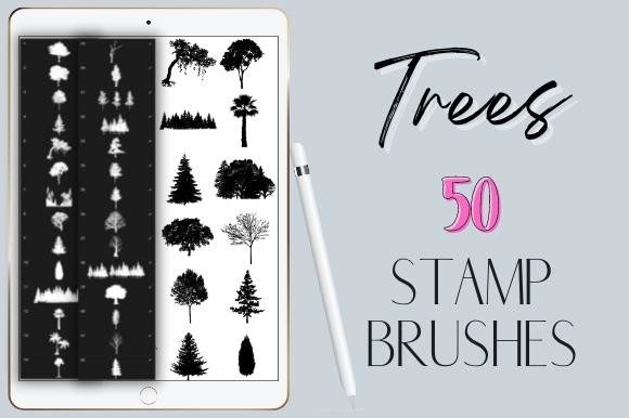 Download Procreate Trees Stamp Brushes Silhouette - Stamp brushes Collection