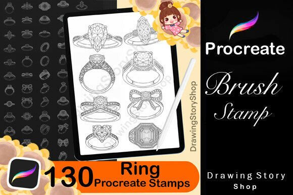Download 130 Procreate Ring Stamp Brushes - Stamp brushes Collection