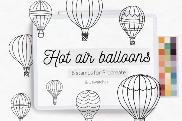 Download Hot Air Balloon Stamp Brushes Procreate - Stamp brushes Collection
