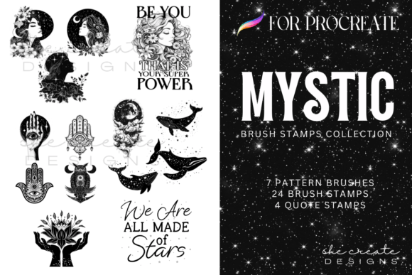 Download Mystic Celestial Stamp Brushes Procreate - Stamp brushes Collection
