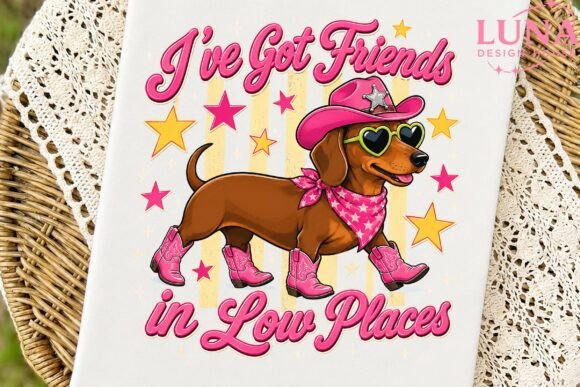 Download Dachshund Cowgirl Friends Low Places PNG - Dachshund Collection