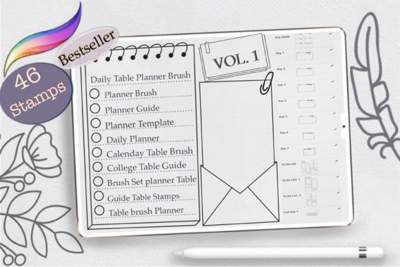 Download Procreate Planner Stamp Brushes, Template - Stamp brushes Collection