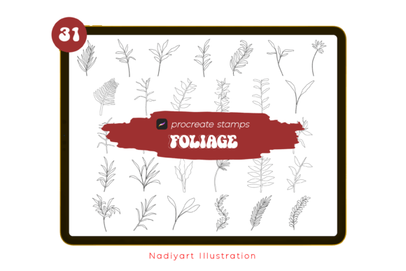Download Foliage Procreate Stamp Brushes - Stamp brushes Collection