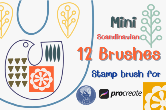 Download MiniScandinavian Stamp Brushes Procreate - Stamp brushes Collection
