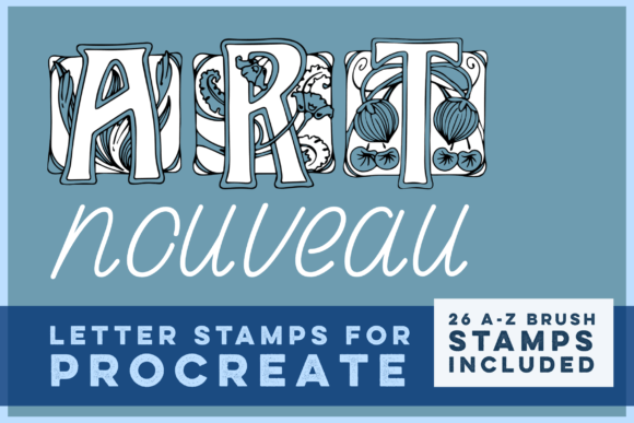 Download Art Nouveau Letter Stamp Brushes - Stamp brushes Collection