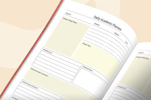 Download Daily Academic Planner Page Kdp Interior - Academic planner Collection