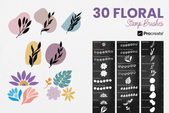 Download Floral Stamp Brushes Procreate - Stamp brushes Collection