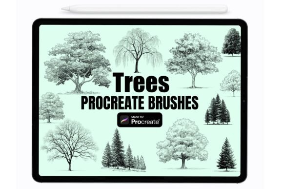 Download Trees Procreate Stamp Brushes - Stamp brushes Collection