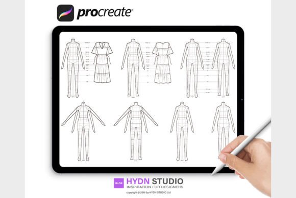 Download Fashion Flat Body Procreate Stamp Brushes - Stamp brushes Collection