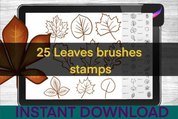 Download Leaves Stamp Brushes Procreate - Stamp brushes Collection