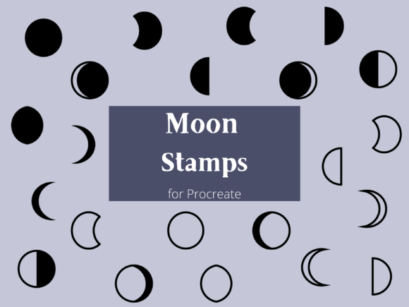 Download Moon Phase Procreate Stamp Brushes - Stamp brushes Collection