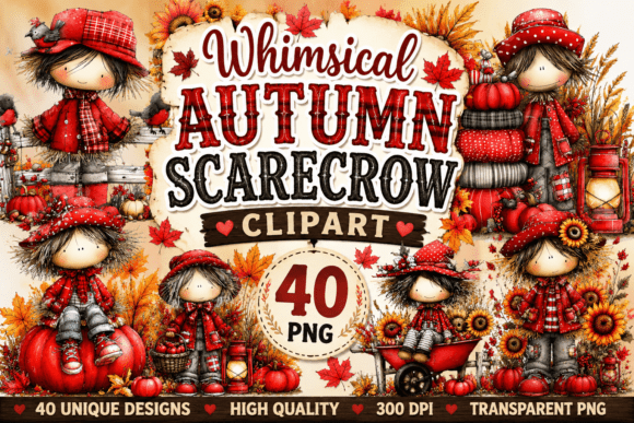 Download Whimsical Autumn Scarecrow Clipart - Premium Resources