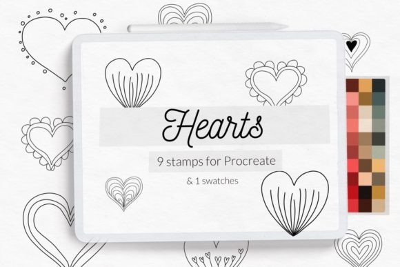 Download Hearts Stamp Brushes Procreate - Stamp brushes Collection