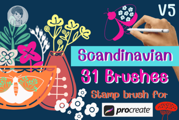 Download Scandinavian V5 Stamp Brushes Procreate - Stamp brushes Collection
