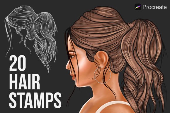 Download Hairstyle Stamp Brushes (Procreate) - Stamp brushes Collection