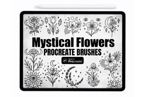 Download Mystical Flowers Procreate Stamp Brushes - Stamp brushes Collection