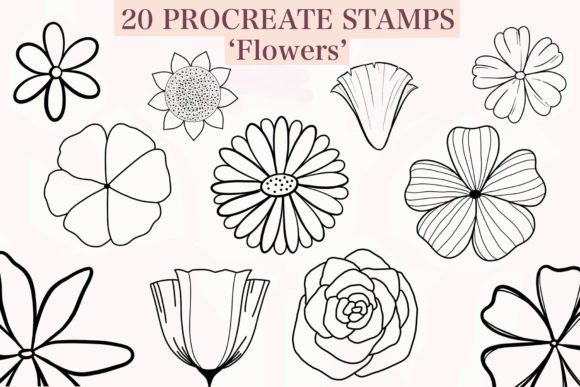 Download Flowers Procreate Stamp Brushes - Stamp brushes Collection