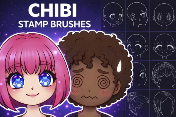 Download Chibi Procreate Stamp Brushes - Stamp brushes Collection